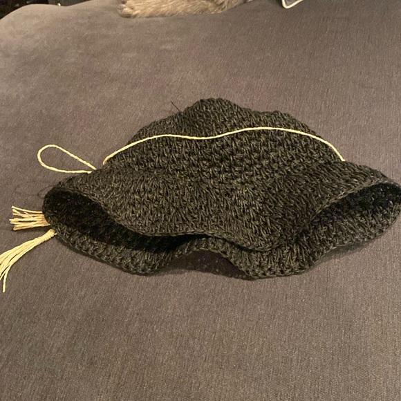 Steve Madden Women's Straw Hat Black Sun Hat - Picture 2 of 5